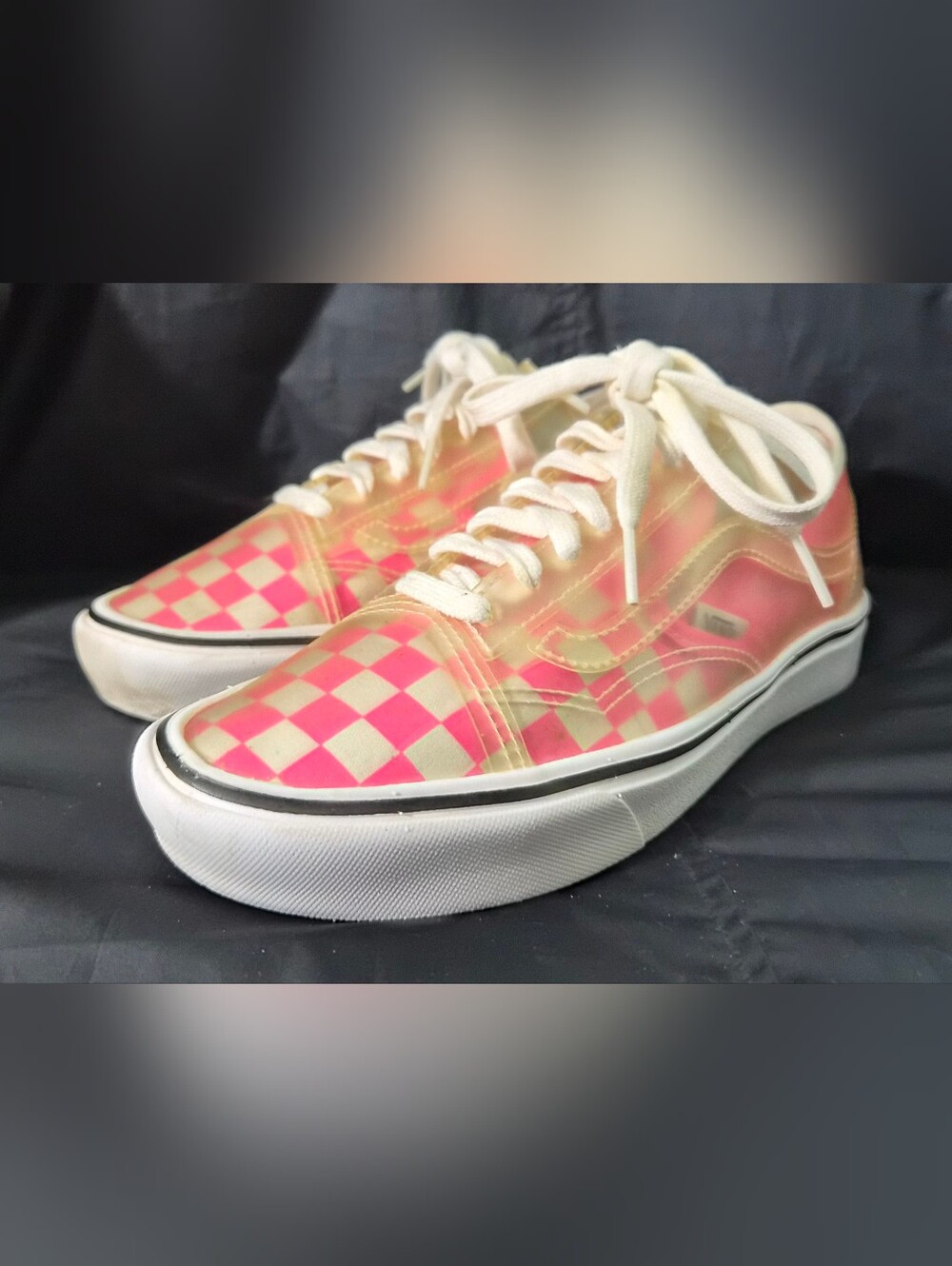 Women's VANS ComfyCush Slip-Skool "Knockout Pink Checkerboard" Sneakers Sz. 7.5